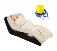 Meenewching Sofá hinchable con superficie flocada, 155 x 86 cm, incluye bomba de aire, sofá hinchable portátil y cómodo para salón, camping, jardín, playa, patio trasero