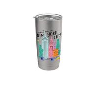 Meet me in New York - Bonito diseño retro de viaje por los Vaso térmico de acero inoxidable de doble pared