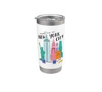 Meet me in New York - Bonito diseño retro de viaje por los Vaso térmico de acero inoxidable de doble pared