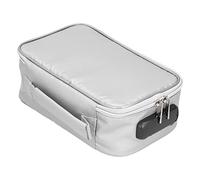 MEEVINWH Bolsa de Documentos ignífuga con Cerradura pequeña Bolsa de Documentos ignífuga portátil para Viajes de Oficina en casa (Plata)