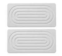 MeevrgR 2 posavasos de diatomita de secado de piedra para encimera de cocina, bandeja de jabón absorbente de agua de secado rápido con almohadillas de silicona, 8.3 x 4 pulgadas (21.6 x 10.6 cm, color