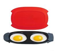 MeevrgR Escalfador de huevos para microondas con bandeja de parrilla de metal y cubierta resistente al calor para cocinar sin desorden, rojo