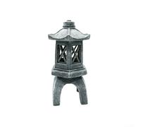 MeevrgR Estatua de pagoda alimentada por energía solar, farol de jardín de poliresina para decoración zen de polirresina para césped, patio, camino, decoración de torre de piedra china (B)