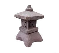 MeevrgR Estatua de pagoda alimentada por energía solar, farol de jardín de poliresina para decoración zen de polirresina para césped, patio, camino, decoración de torre de piedra china (A)