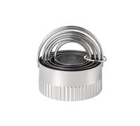 MeevrgR Juego de 5 moldes planos de acero inoxidable para pasteles, cortadores de galletas para proyectos de horneado, utensilios de cocina con mango resistente, resistentes a la corrosión, color