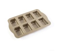 MeevrgR Juego de mini sartenes de acero al carbono con 8 cavidades, bandeja antiadherente para panes pequeños y pastel de carne, distribución uniforme del calor, color negro