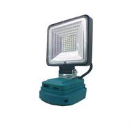 MeevrgR Luz de trabajo LED inalámbrica compatible con 18 V BL1830 BL1840, lámpara portátil de 56 LED con carga USB, cabeza ajustable y gancho para exteriores (con puerto tipo C)