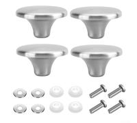 MeevrgR Paquete de 4 pomos de acero inoxidable para tapa de horno holandés | para asas de repuesto resistentes para utensilios de cocina de hierro fundido esmaltado, resistentes al calor, fáciles de