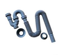 MeevrgR Tubo de extensión extensible para fregadero de cocina, baño, alcantarillado, manguera de plástico flexible de 0,8 m o 1,1 m, gris (3.5 pies)