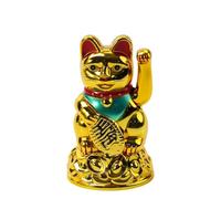 MeevrgR Waving Lucky Cat Maneki Neko Gold Fortune Feng Shui 6.5 pulgadas