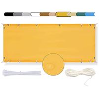 MEEYI Toldo para Balcón Parasol Pantalla Privacidad Ocultación Patio Jardín Terraza Protección 60x500cm Protección UV Impermeable Y Opaco con Ojales Cables y Cuerdas Amarillo
