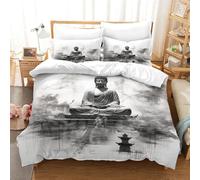 MEFESE Buda Juego De Funda Nórdica 100% Microfibra Extra Suave,3 Piezas Buda Funda Nórdica para Edredón + Sábana Bajera + Funda De Almohada con Cremallera Oculta Individual（140x200cm）