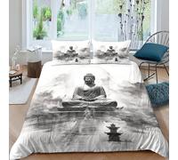 MEFESE Buda Juego De Funda Nórdica 100% Microfibra Extra Suave,3 Piezas Buda Funda Nórdica para Edredón + Sábana Bajera + Funda De Almohada con Cremallera Oculta Doble（200x200cm）