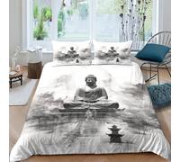 MEFESE Buda Juego De Funda Nórdica 100% Microfibra Extra Suave,3 Piezas Buda Funda Nórdica para Edredón + Sábana Bajera + Funda De Almohada con Cremallera Oculta Grande（220x240cm）