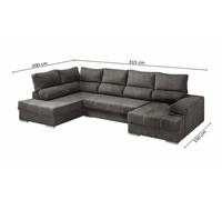 Mega sofa cama chaise longue rinconera italia 315cm