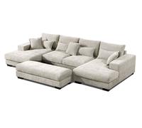 Mega sofa cama chaise longue rinconera kim 368cm, beige