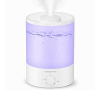 MegaWise - Humidificadores de niebla fría para recámara, vaporizador de aire ultrasónico de 24 dB con filtro de agua para bebé [material PP], luz nocturna colorida, difusor de aceite esencial de 1