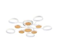 meibeileil Lampara Techo Salon Led, TambiéN Funciona Como Lamparas Plafon Madera Moderna, Tipo Semi-Flush Con Luz Regulable Para Grandes Espacios (11 Luces, Blanco).