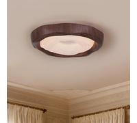 meibeileil Plafon Led Techo Moderna,Plafones para Techo Led Con ImpresióN De Vetas De Madera Redondas,Lamparas De Techo Salon De Metal Base,Luz Warm ⌀42Cm Cocina,Habitacion Plafon Lampara,25W,Nuez.