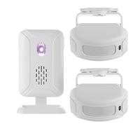 Meichoon Detector Inalámbrico de Alarma con Sensor de Movimiento Sistema de Alerta de Seguridad para el Hogar Timbre para la Puerta de Entrada Interior de la Habitación con 2 Sensores y 1 Receptor
