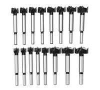 Meichoon Forstner Juego de Brocas 15 -35 mm 16 piezas HSS Carbón Acero Tungsteno Titanium Recubierto Sierra para Taladrar Madera Punching Bit Losas Madera Conjuntos Perforación Carburo Cementado DC01