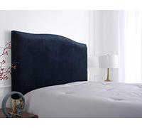 Meigeh Fundas para cabecero de Cama Terciopelo Cubierta de cabecera elástica Funda Protectora de cabecera para Camas Individuales Dobles Grandes Azul Marino