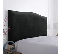Meigeh Fundas para cabecero de Cama Terciopelo Cubierta de cabecera elástica Funda Protectora de cabecera para Camas Individuales Dobles Grandes Negro