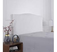 Meigeh Fundas para cabecero de Cama Terciopelo Cubierta de cabecera elástica Funda Protectora de cabecera para Camas Individuales Dobles Grandes Blanco