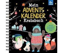Mein Adventskalender-Kratzbuch: Mit 24 Kratzseiten & Bambusstick I Adventskalender für Kinder ab 4 Jahren