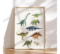 MeinBaby123 Póster de dinosaurio para habitación infantil | póster de dinosaurios DIN A2 | imágenes para habitación infantil | cuadros decorativos | decoración para habitación de bebé | póster de