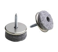 Meister 644376 - Protectores para patas de muebles (niquelado, con tornillo, diámetro: 28 mm, 16 unidades)