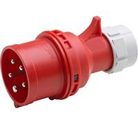 Meister 7424020 - Conector CEE (5 polos, 400 V, 16 A, sección transversal máxima de cable 2,5 mm² (cables flexibles) y 4,0 mm² (cables rígidos), IP44 para exteriores, enchufe de alta potencia, 7424020