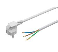 Meister 7434540 - Cable de alimentación con protección de Contacto, 5 Metros, Color Blanco, Cable de plástico H05VV-F3G1,5, 3 núcleos, IP20, Cable de conexión con Enchufe Schuko, Cable de conexión