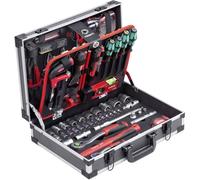 Meister 8973750 - Maletín de herramientas de 131 piezas con herramientas de calidad de Knipex y Wera - Maletín de aluminio estable/Maletín de herramientas profesional con herramientas