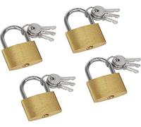 Meister Candados 9515400 – Juego de 4 candados 35 mm de acero con 12 llaves