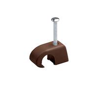 Meister Abrazadera Express de 4 a 7 mm, Color marrón, 50 Unidades en práctico Juego, para fijación de Cables y Cables, Incluye Clavo premontado, Clips Adhesivos, Abrazaderas de Cable, Abrazaderas de
