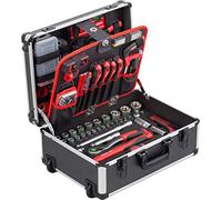 Meister Carro de Herramientas 238 piezas - Set de herramientas - Con ruedas - Asa telescópica / Caja de herramientas móvil sobre ruedas / Caja de herramientas profesional llena / 8971480