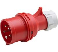 Meister Conector CEE - con convertidor de Fase - 5 Pines - Rojo - 400 V - 32 A - Sección Transversal máxima del Cable 6,0 mm² (núcleos Flexibles) & 10,0 mm² (núcleos rígidos) - IP44 para Exteriores /