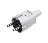Meister Conector de protección de Contacto - PVC - Gris - 250 V - 16 A - Sección Transversal máxima del Cable 1,5 mm² - IP20 para Interiores - Entrada Central/Enchufe Schuko con Boquilla de