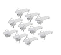 Meister Conector Plano Blanco - Práctico Juego con 10 Unidades - con Soporte Plegable - Adecuado para Cables con sección Transversal de Cable de 1,5 mm² - IP20 para Interiores/Enchufe de protección