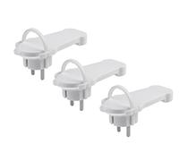 Meister Conector Plano Blanco - Práctico Juego de 3 Unidades - con Soporte Plegable - Adecuado para Cables con sección Transversal de Cable de 1,5 mm² - IP20 para Interiores/Enchufe de protección