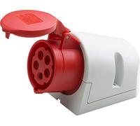 Meister Enchufe CEE - 5 Pines - Rojo - 400 V - 16 A - sección Transversal máxima del Cable 2,5 mm² (Cables Flexibles) & 4,0 mm² (Cables rígidos) - IP44 Exterior/Enchufe de Pared CEE / 7424010