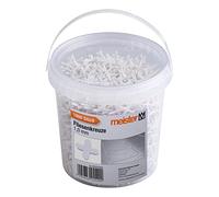 Meister Espaciadores de azulejos de 1,0 mm, práctico juego de 1800 unidades, de polipropileno resistente, color blanco, accesorios para azulejos, ayuda para colocación de azulejos, cruces para juntas