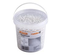 Meister Espaciadores de azulejos de 1,5 mm, práctico juego de 1800 unidades, de polipropileno resistente, color blanco, accesorios para azulejos, ayuda para colocación de azulejos, cruces para juntas