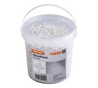 Meister Espaciadores de azulejos de 2,0 mm, práctico juego de 1800 piezas, de polipropileno resistente, color blanco, accesorios para azulejos, ayuda para colocación de azulejos, cruces para juntas /