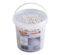 Meister Espaciadores de azulejos de 2,5 mm, práctico juego de 1700 piezas, hecho de polipropileno resistente, color blanco, accesorios para azulejos, ayuda para colocación de azulejos, cruces para