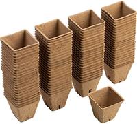 Meister Macetas de Cultivo de 6 x 6 cm - Práctico Juego de 96 Unidades - de Pulpa de Papel - Biodegradable, Maceta para Semillas, Cultivo de Plantas, WU9968310, Natural