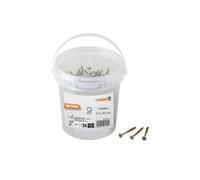 Meister Tornillos universales 4,0 x 40 mm - Juego de 500 unidades - Cabeza avellanada - PZ Pozidriv - Rosca parcial - Amarillo galvanizado/Juego de tornillos/Cubo de tornillos / 904050