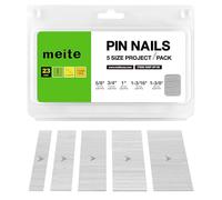 meite Clavos Pin 23GA Sin Cabeza 10-25 mm, 10.000 Unidades, Juego 5 en 1 de Clavos Galvanizados Calibre 23, Clavos para Pistola de Pines, Carpintería, Molduras y Marcos