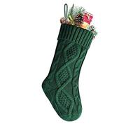 Meiwash Media de Navidad CalcetíN de Navidad CalcetíN de Navidad Colgante de áRbol de Navidad Bolsa de Dulces Grande Bolsa de Regalo Medias Decorativas de Regalo Chimenea Colgante (Green, 37cm)